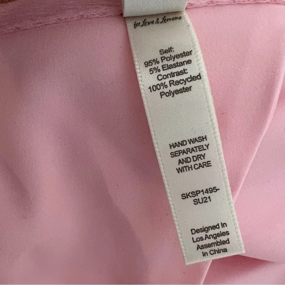 For Love And Lemons Pastel Rose Dress Slip Romantic Pink Mini women's  Size XL - Picture 13 of 14